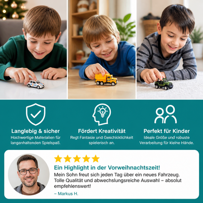 Weihnachts-Adventskalender mit Druckgussautos für Kinder