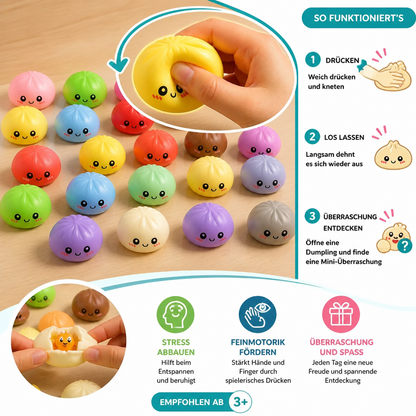 Dumpling-Squishy-Adventskalender mit geheimnisvollen Fidget-Überraschungen