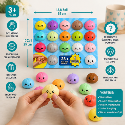 Dumpling-Squishy-Adventskalender mit geheimnisvollen Fidget-Überraschungen