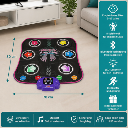 Leuchtende Bluetooth-Tanzmatte für Kinder mit 5 Spielmodi
