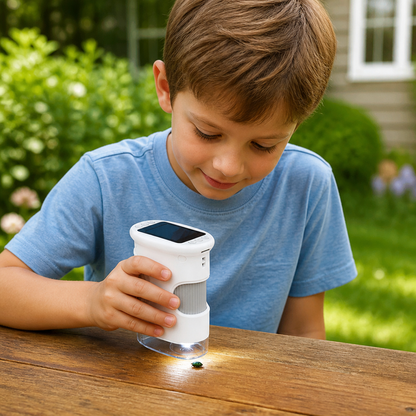 2-in-1 Digitales Mikroskop & Teleskop für Kinder mit Foto- und Videokamera