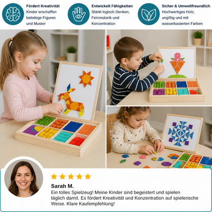 Magnetisches geometrisches Formenpuzzle aus Holz für Kinder