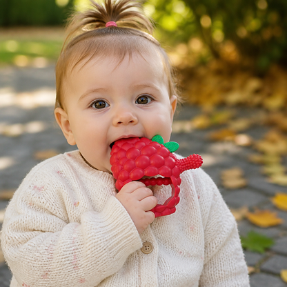 Griffiger Silikon-Beißring für Babys mit verschiedenen Texturen (ab 3 Monaten)