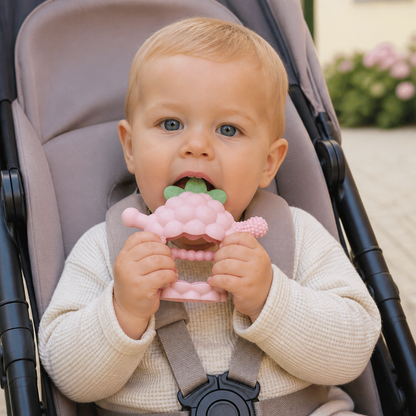 Griffiger Silikon-Beißring für Babys mit verschiedenen Texturen (ab 3 Monaten)
