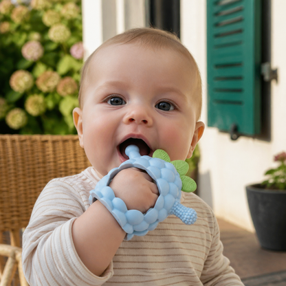 Griffiger Silikon-Beißring für Babys mit verschiedenen Texturen (ab 3 Monaten)