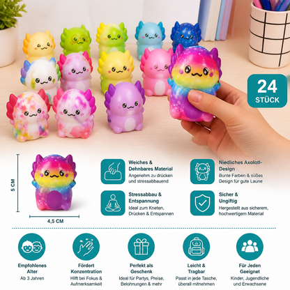 12er-Pack weiche Axolotl-Squishies – Anti-Stress-Spielzeug