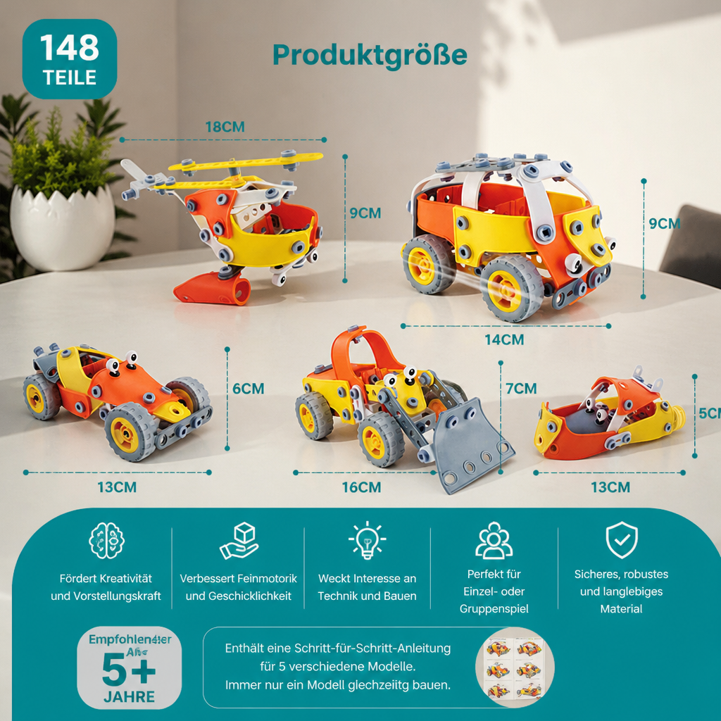 Flexibles MINT-Schrauben- & Muttern-Bausteinset