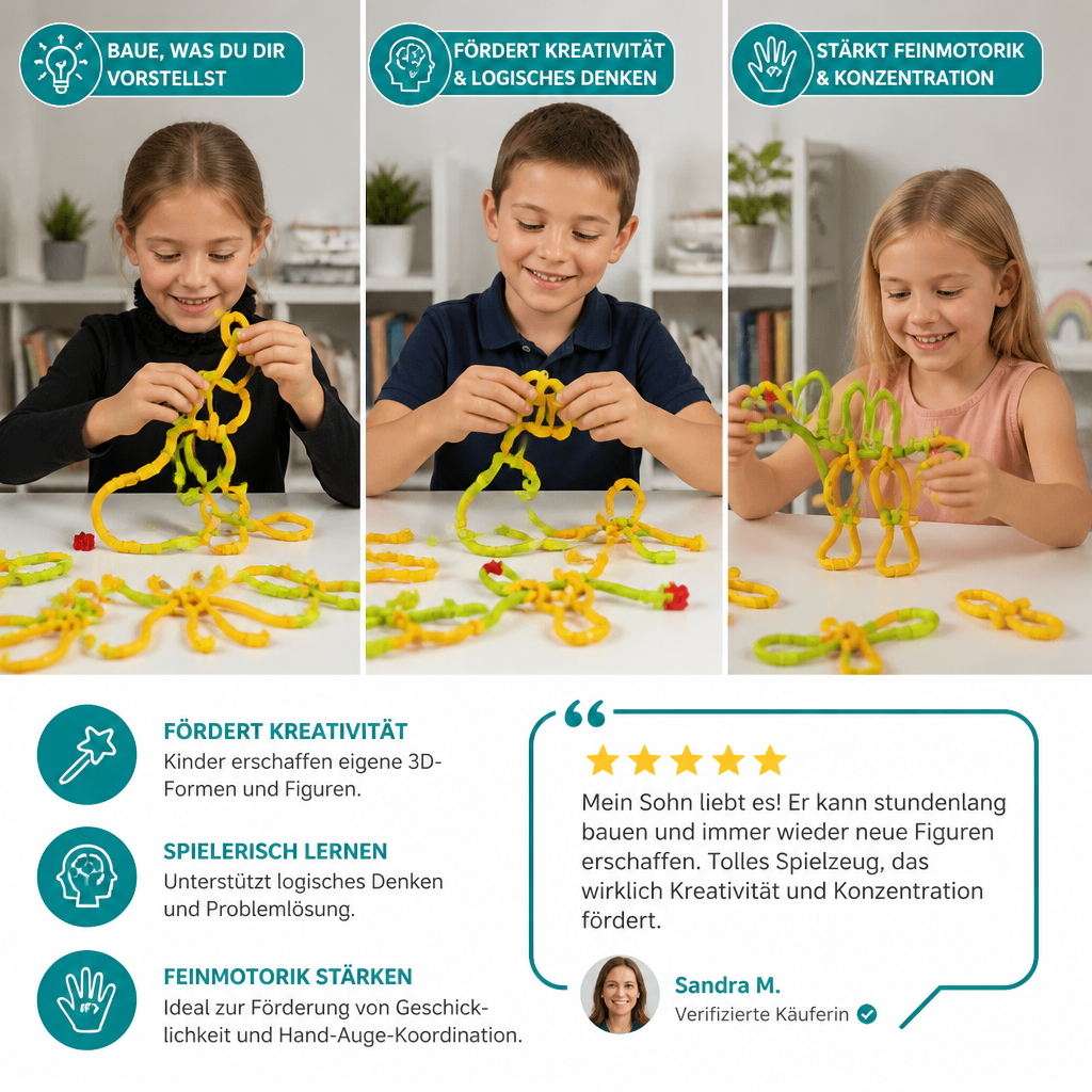 DIY Twisty Sticks – Kreatives 3D-Bauset & MINT-Konstruktionsspiel