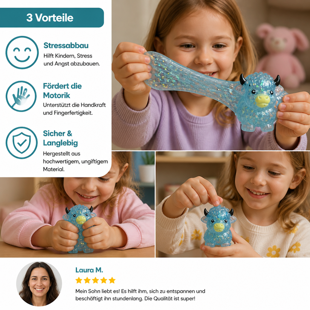 Mini-Highland-Rind-Squishy als Anti-Stress-Spielzeug