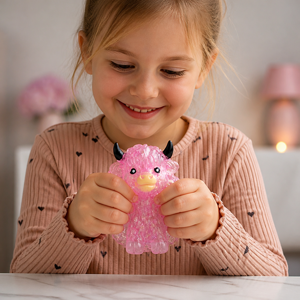 Mini-Highland-Rind-Squishy als Anti-Stress-Spielzeug