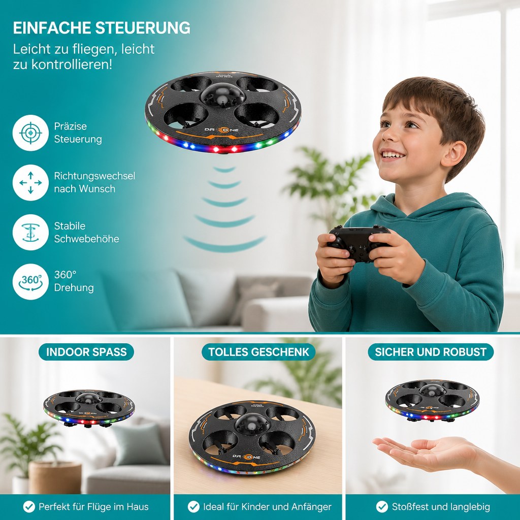 Ferngesteuerte LED-Fliegende-Untertasse-Drohne