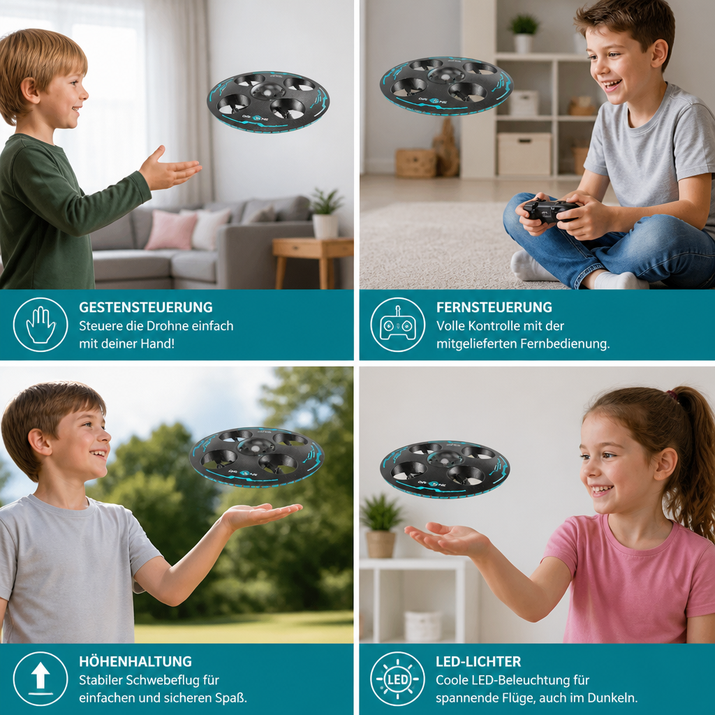 Ferngesteuerte LED-Fliegende-Untertasse-Drohne