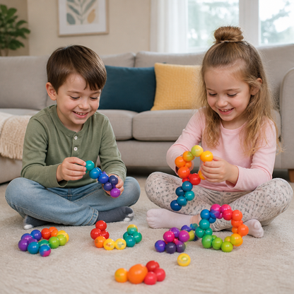 Buntes 3D-Ball-Bauset – Kreatives Konstruktions- & Feinmotorik-Lernspielzeug für Kinder