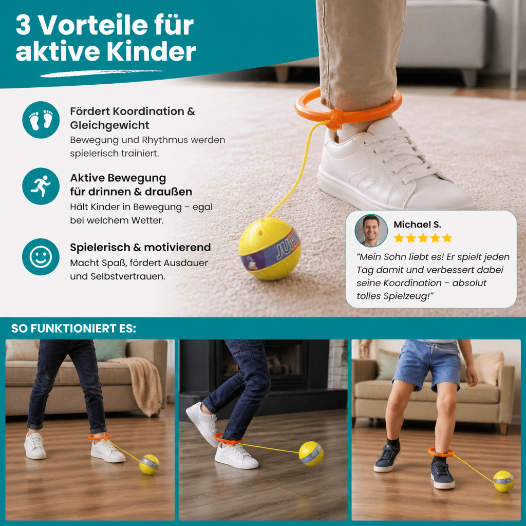 Interaktives Skip-Ball-Knöchelspielzeug für Kinder