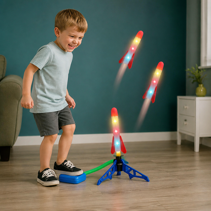 Sicherer & weicher Raketenwerfer für Kinder – Luftbetriebenes Spielzeug für drinnen
