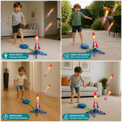 Sicherer & weicher Raketenwerfer für Kinder – Luftbetriebenes Spielzeug für drinnen