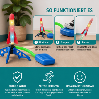 Sicherer & weicher Raketenwerfer für Kinder – Luftbetriebenes Spielzeug für drinnen