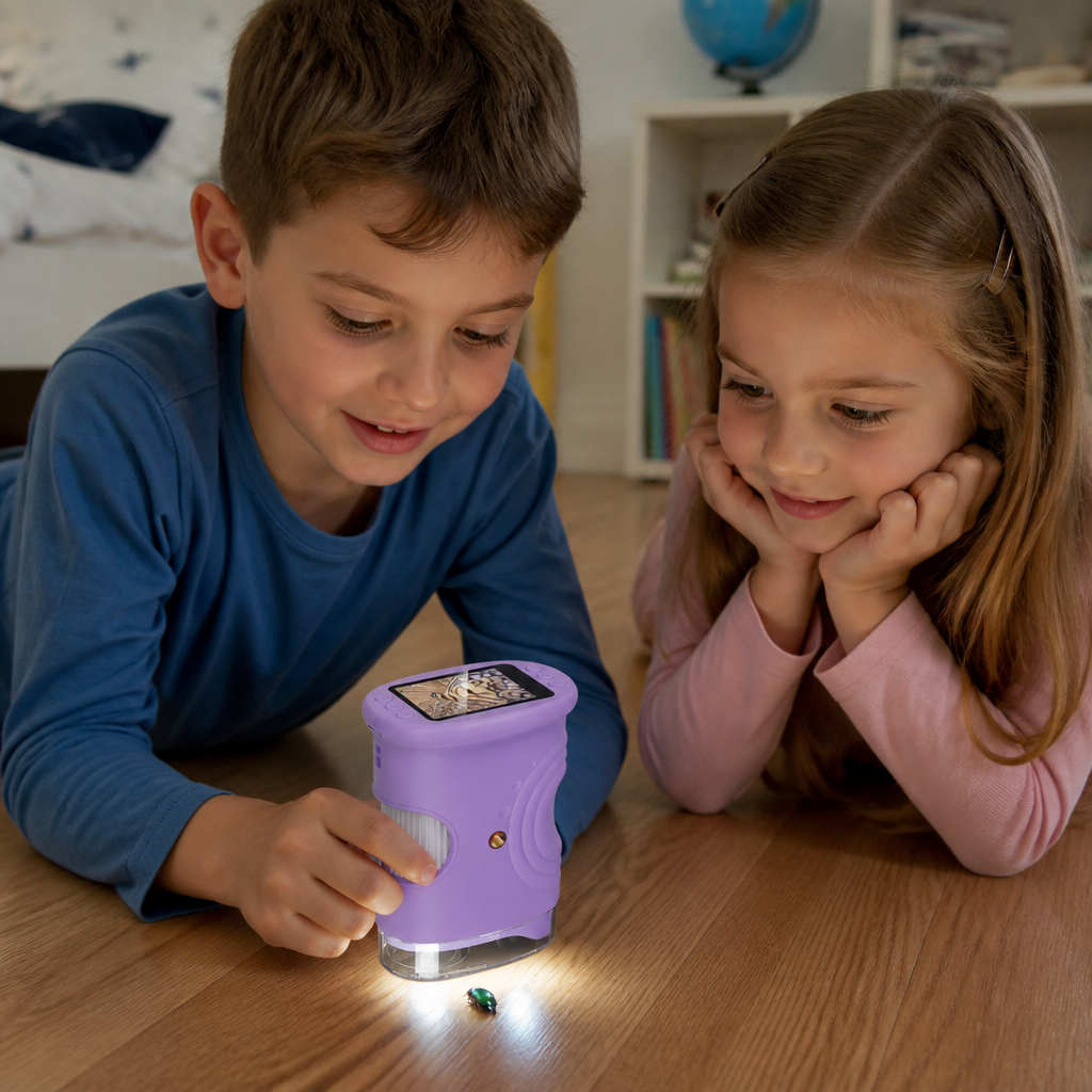 2-in-1 Digitales Mikroskop & Teleskop für Kinder mit Foto- und Videokamera