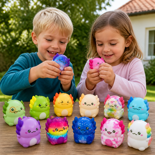 12er-Pack weiche Axolotl-Squishies – Anti-Stress-Spielzeug