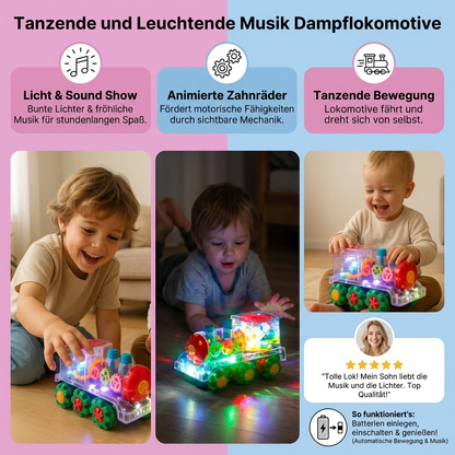 Tanzende und Leuchtende Musik Dampflokomotive