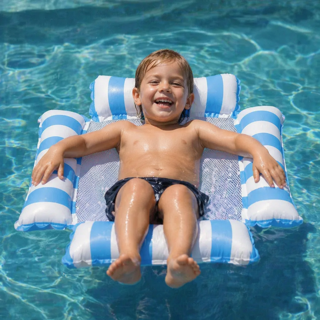 Aufblasbarer Pool Sitz für Kinder – Wasser Hängematte mit Netzfläche