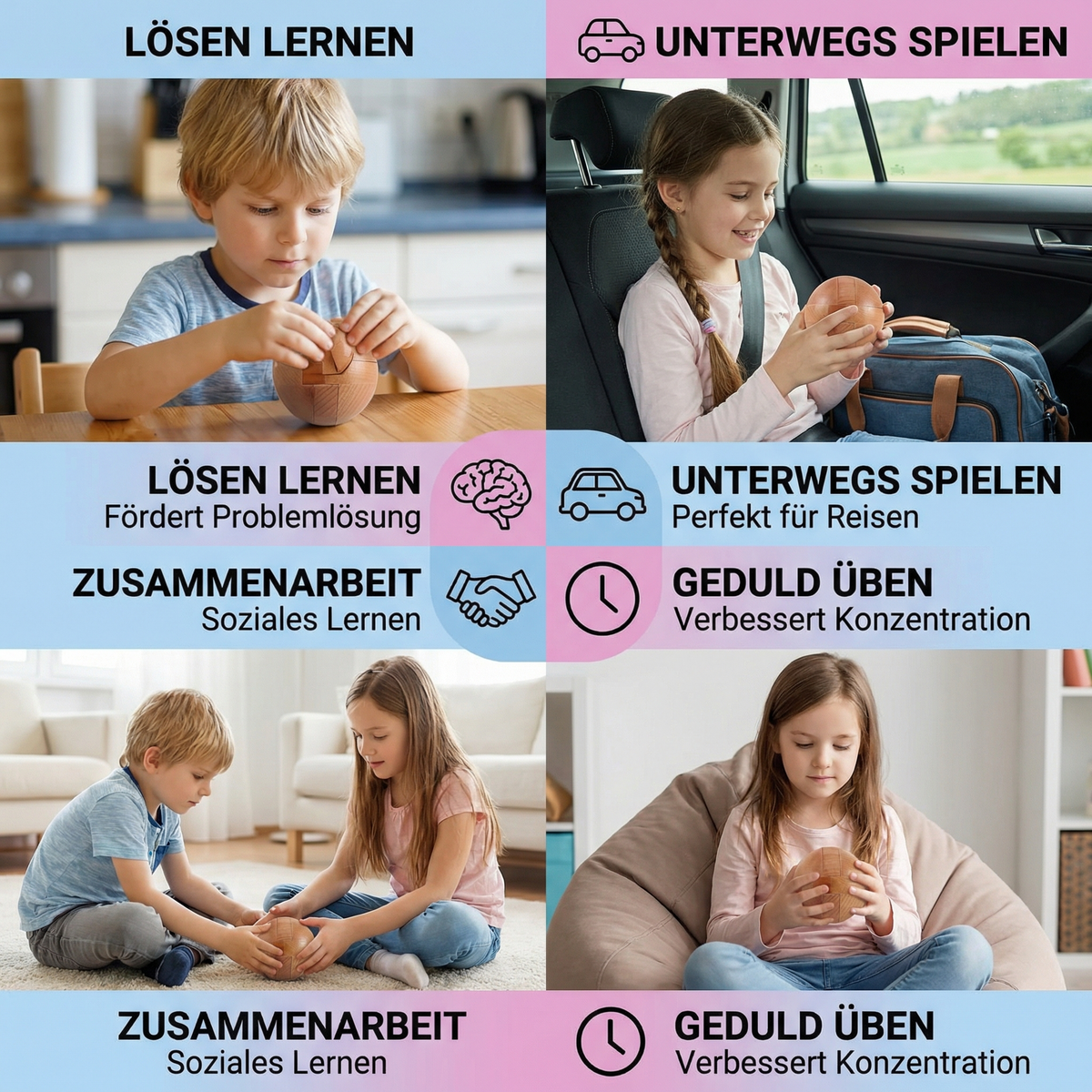 Montessori 3D Holz Lernspiel Puzzle Rätsel