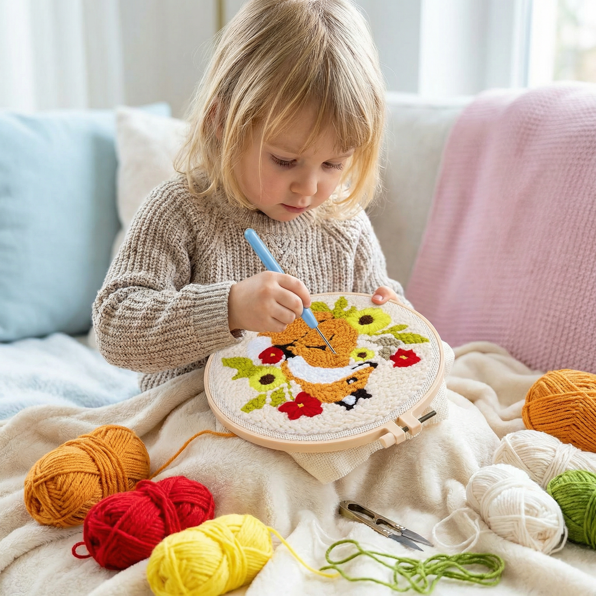 DIY Stanzstick-Nadel Stickset – Anfänger Set mit Schönen Motiven