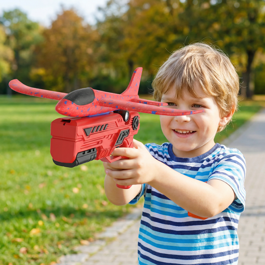 Schaumstoff Flugzeug Launcher für Kinder – Interaktives Flugspielzeug mit Abschussfunktion