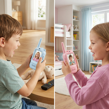 Kinder Video-Walkie-Talkie 2er Set  – Funkgeräte mit Kamera & Bildschirm