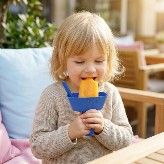 2er-Set Tropfsicherer Eis Halter für Kinder – Kleckerfreier Eisfänger mit Strohhalm