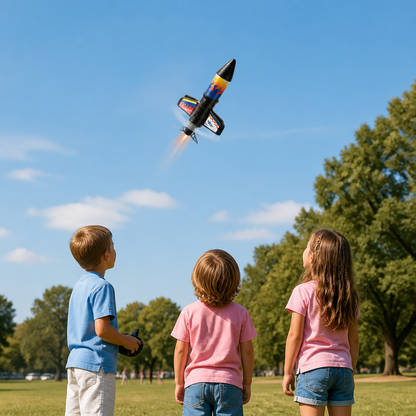 Kinder Raketen-Launcher mit Fallschirm – Motorisierte Spielzeugrakete für Outdoor-Abenteuer