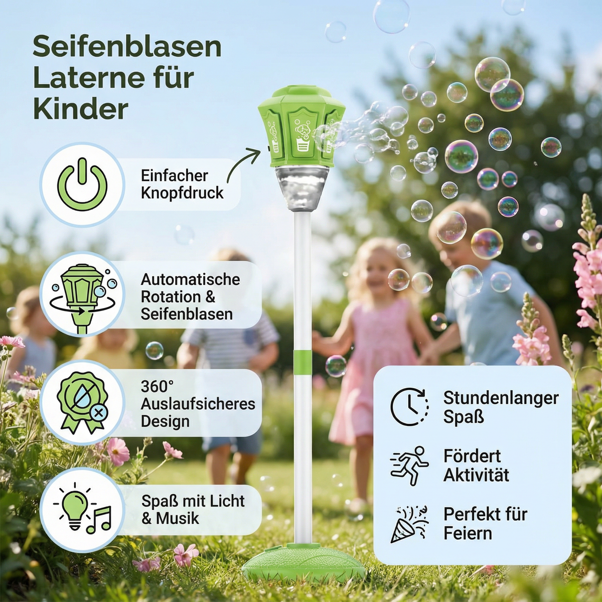 Seifenblasen Laterne für Kinder – Automatische Bubble Lampe