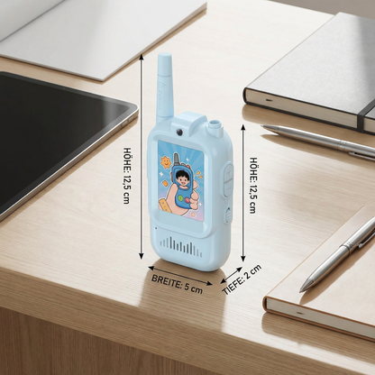 Kinder Video-Walkie-Talkie 2er Set  – Funkgeräte mit Kamera & Bildschirm