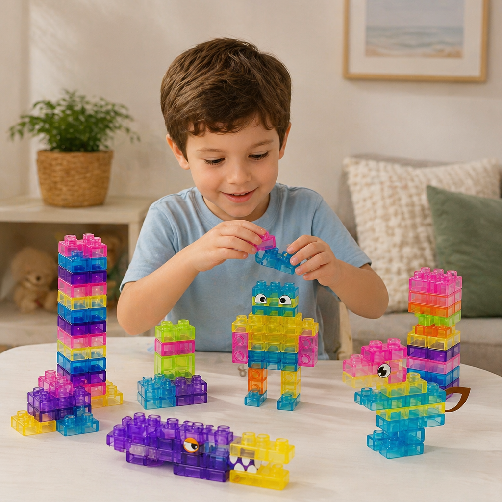 Sensorische Soft-Bausteine für Kinder – weiche, drückbare Lernbausteine für Spiel & Spaß