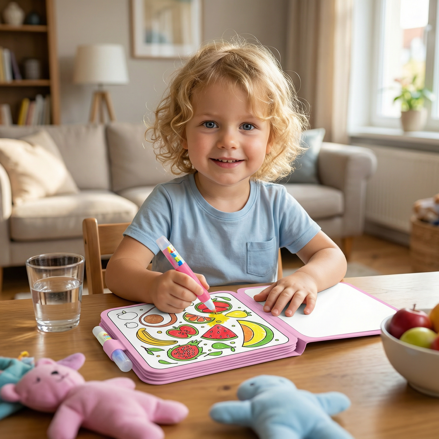 Magisches Wasser-Malbuch – Wiederverwendbares Kleckerfreies Malbuch für Kinder