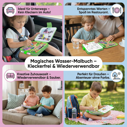 Magisches Wasser-Malbuch – Wiederverwendbares Kleckerfreies Malbuch für Kinder