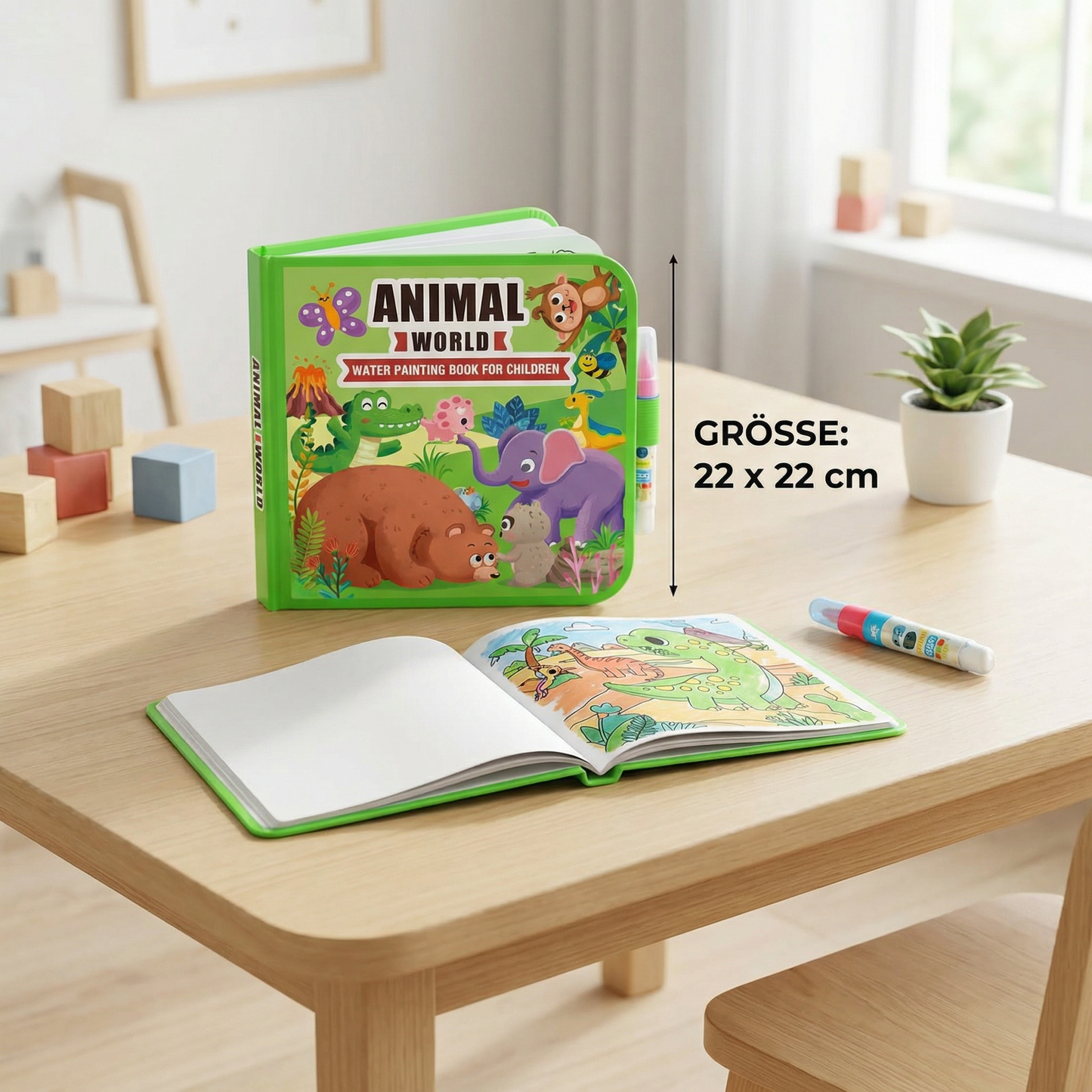 Magisches Wasser-Malbuch – Wiederverwendbares Kleckerfreies Malbuch für Kinder