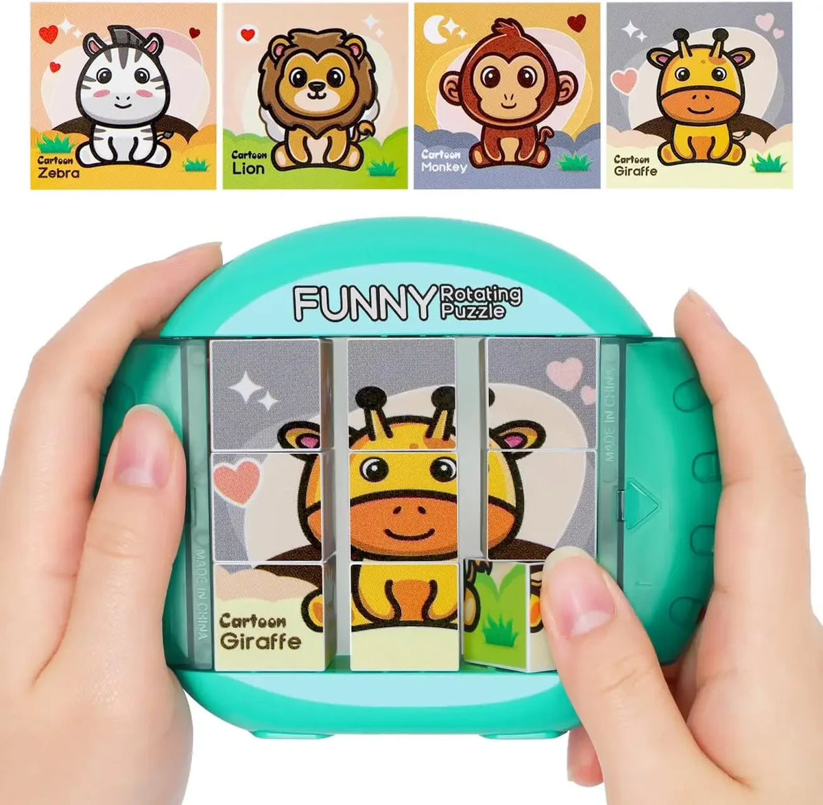 Endloser Puzzlespaß – Drehpuzzle für Kinder mit Tieren