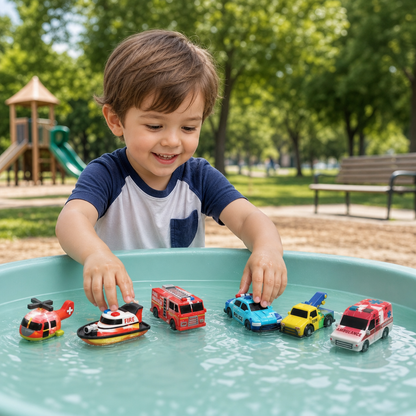 6er-Pack farbwechselnde Einsatzfahrzeug-Badespielzeuge für Babys & Kleinkinder