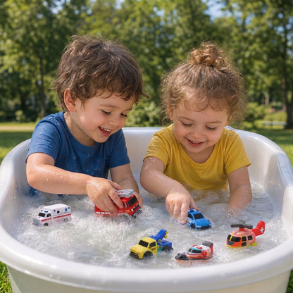 6er-Pack farbwechselnde Einsatzfahrzeug-Badespielzeuge für Babys & Kleinkinder