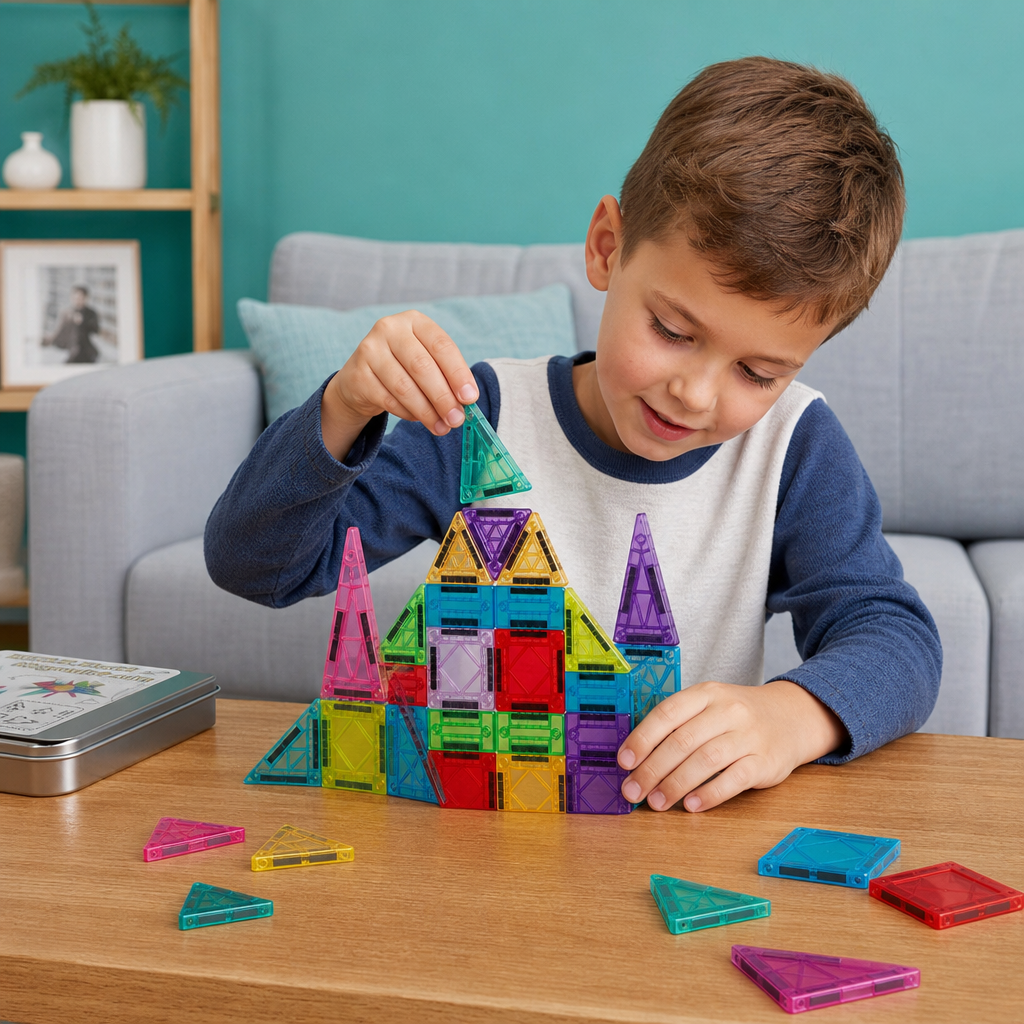 Magnetbaustein-Set für Kinder – Reisegeeignete Aufbewahrungsbox aus Metall