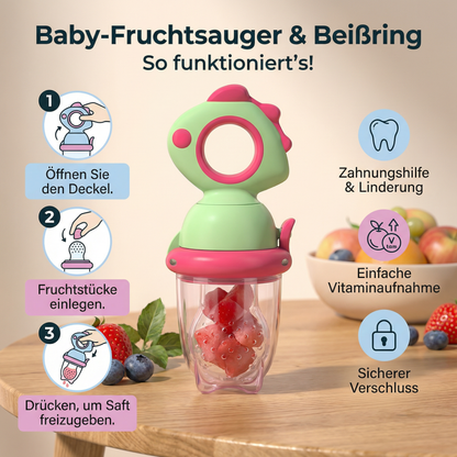 Baby-Fruchtsauger – Silikon Beißring mit Druckmechanismus