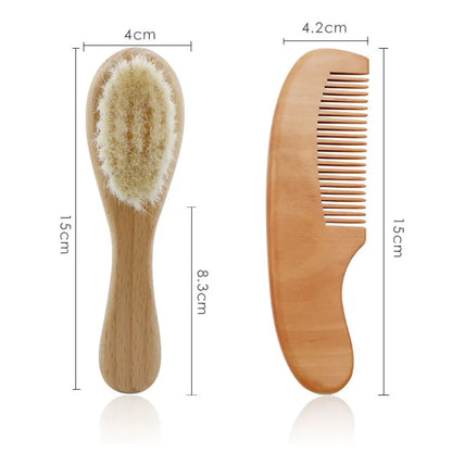 Baby Haarpflege Set mit Bürste und Holzkamm