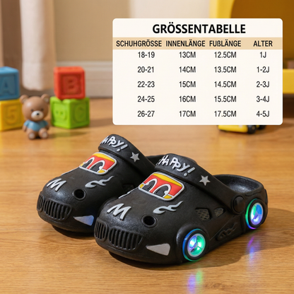 Leuchtende Auto-Kinderslipper – Badeschlappen mit rutschfester Sohle