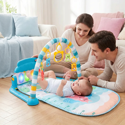 Baby Musik-Spielbogen mit Piano – Interaktive Sensorik Krabbeldecke für 0-24 Monate