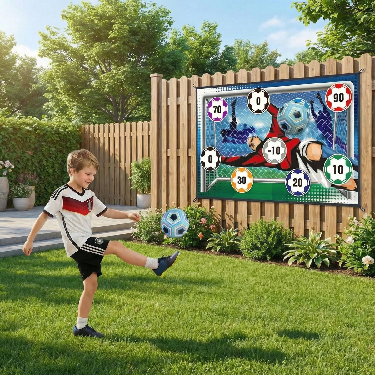 Klebende Fußball Zielschuss Wand  – Indoor & Outdoor Trainings- und Spielset