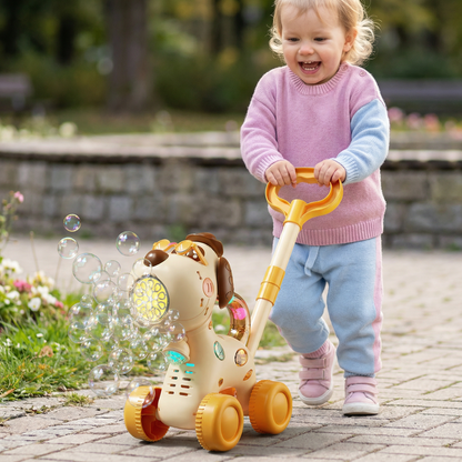 Leuchtender Seifenblasenwagen – Schiebe-Spielzeug für Kinder