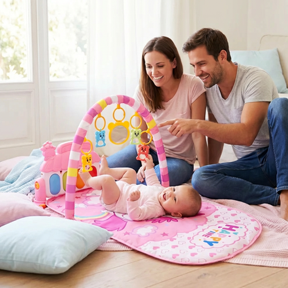 Baby Musik-Spielbogen mit Piano – Interaktive Sensorik Krabbeldecke für 0-24 Monate