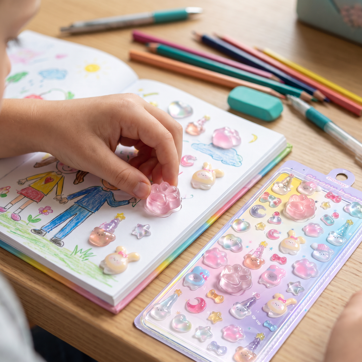 3D-Pfoten-Sticker – Niedliche weiche Puffy-Sticker für Kinder