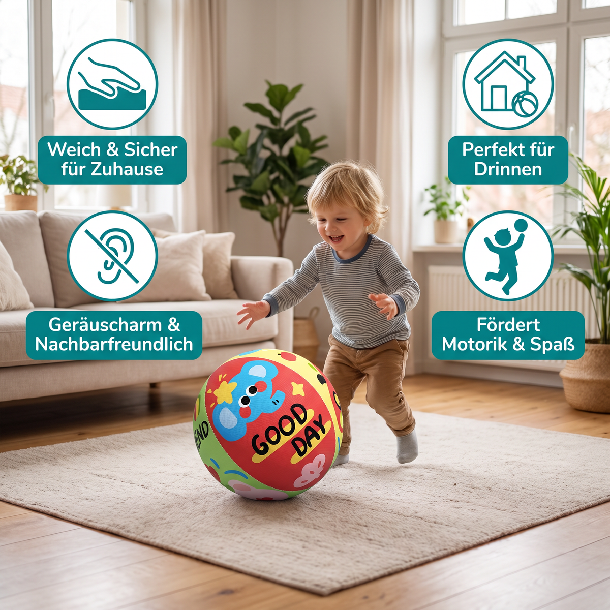 Weicher & sicherer geräuscharmer Indoor-Spielball für Kinder